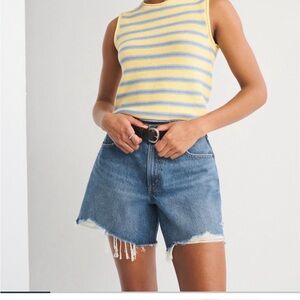 Abercrombie & Fitch Light Blue Distressed Denim Shorts